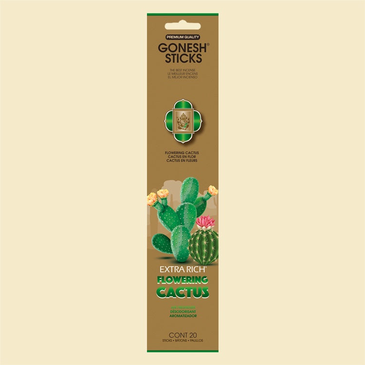 Gonesh Extra Rich Incense Sticks - Flowering Cactus 20ct.
