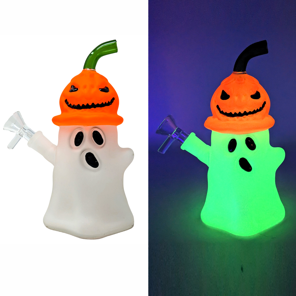 Halloween Party - 7" Ghostly Glam Glow-in-the-Dark Water Pipe