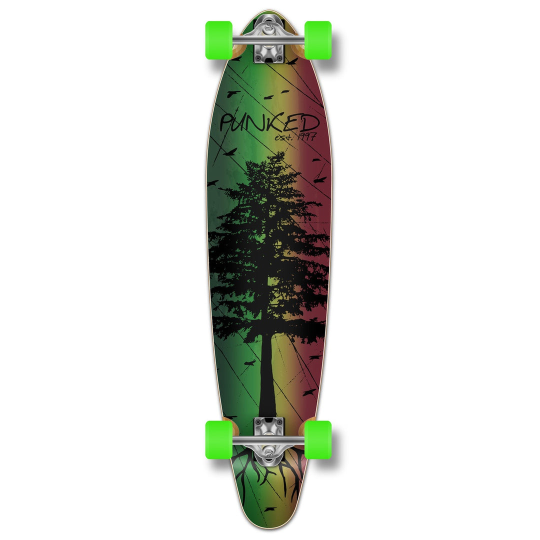 Kicktail Complete Skateboard - In The Pines - Rasta