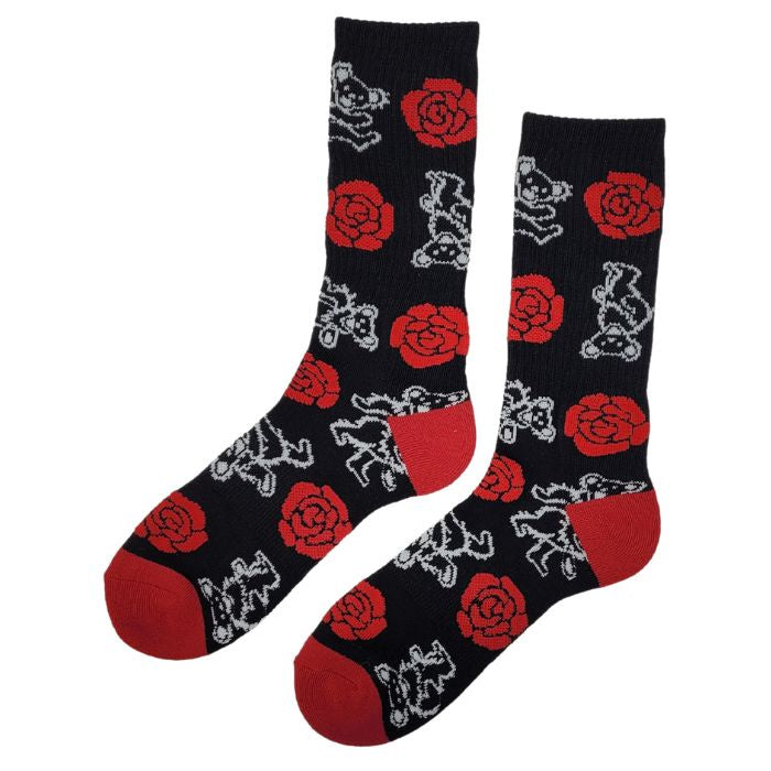 Grateful Dead - Dead Bears and Roses Pattern Socks
