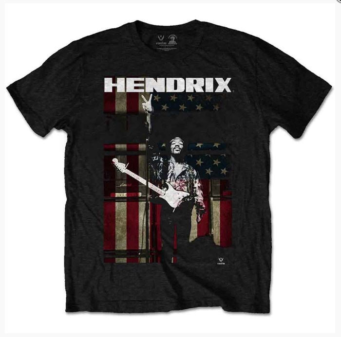 Rock Off - Jimi Hendrix 'Peace Flag' Unisex T-Shirt