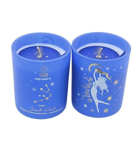 Earths Elements - Aquarius Zodiac Candle