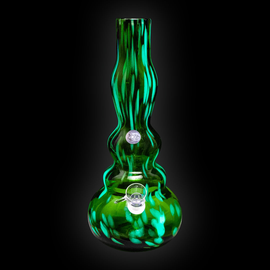 12" Triple Bubble Glow Vase Water Pipe