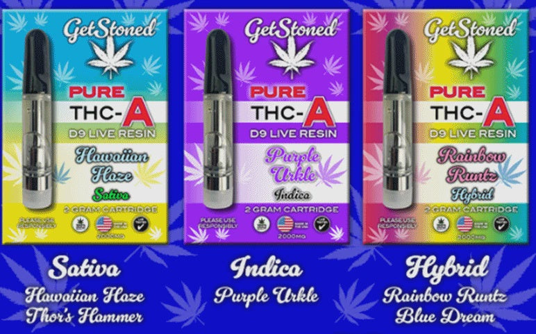 Get Stoned Pure THC-A D9 Live Resin Cartridge- 2000mg