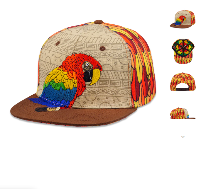 Red Macaw Feathers Snapback Hat