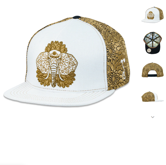 14th Anniversary Dhalia Elephant White Snapback Hat