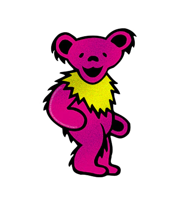 C&D - Grateful Dead Pink Bear Glitter Sticker