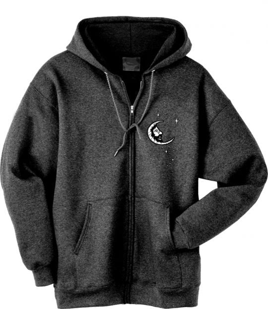 Dye the Sky - Jerry Garcia Moon Embroidered Zip Up Hoodie