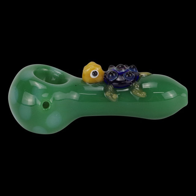 4" Turtle Design Glass Hand Pipe