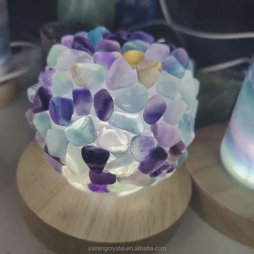 Rainbow Fluorite Desk Lamp