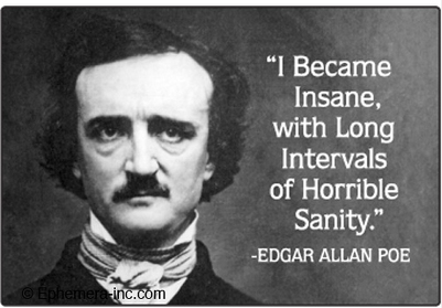 Edgar Allan Poe I became Insane - Funny Magnet