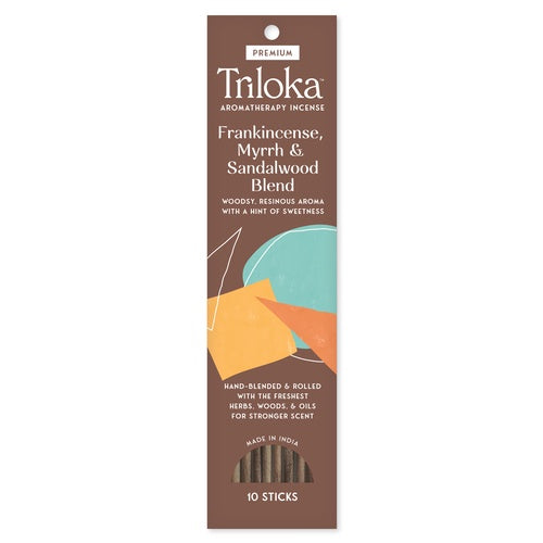 Triloka - Frankincense Myrrh Sandalwood Premium Incense Sticks 10pk