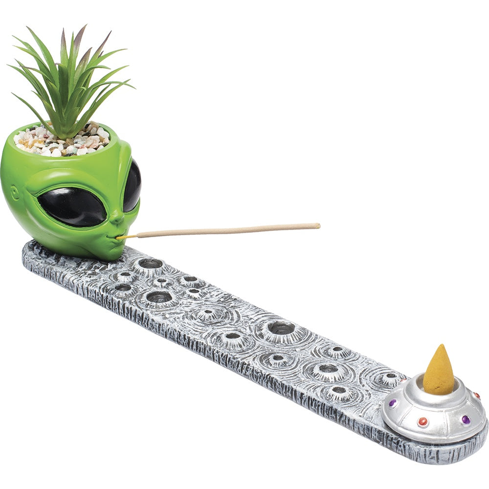 12.5" Alien Incense Burner w/Plant