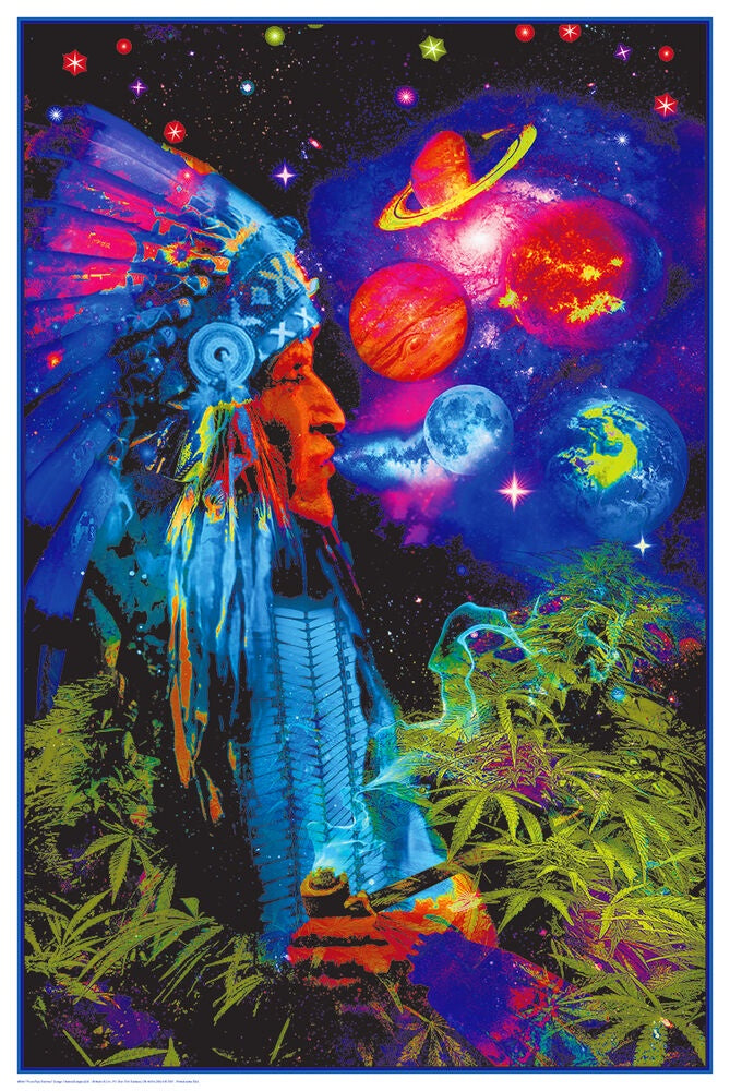 Peace Pipe Universe Blacklight Poster