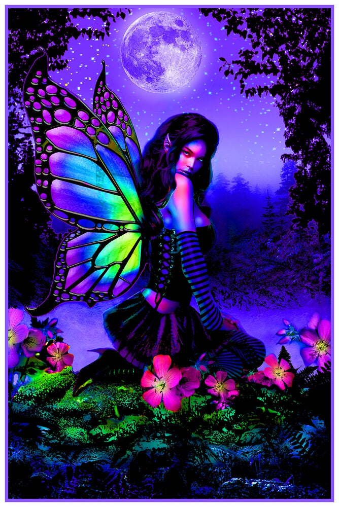 Fairy Garden Black Light Poster
