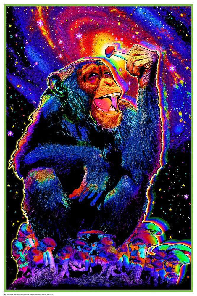 Monkey Mushroom Blacklight Poster- BL1 B20