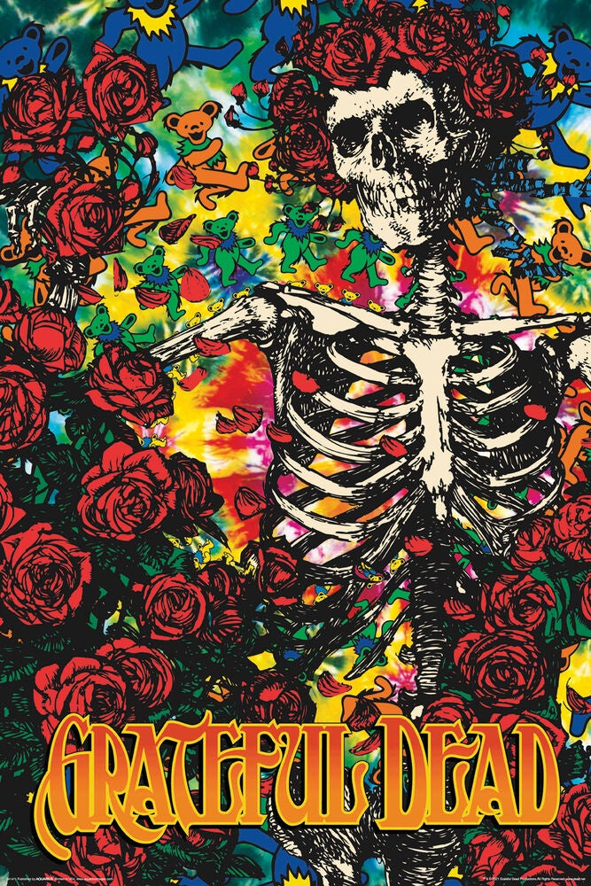 Grateful Dead Skeleton & Roses Poster