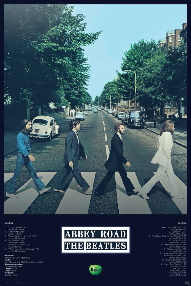 The Beatles Abbey Road Tracks Poster