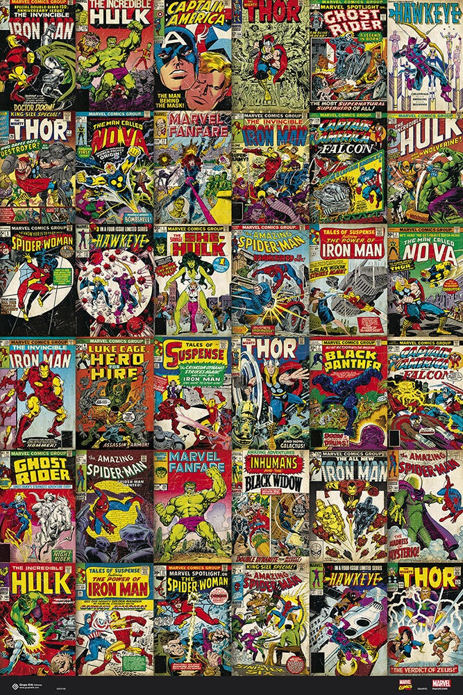 Marvel Classic Comic Covers Poster