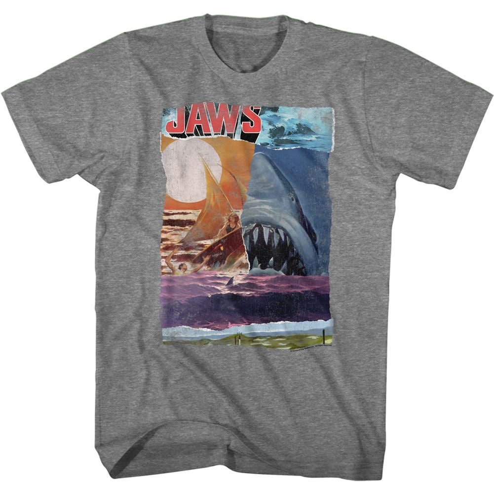 Jaws Ski Shark Collage T-Shirt