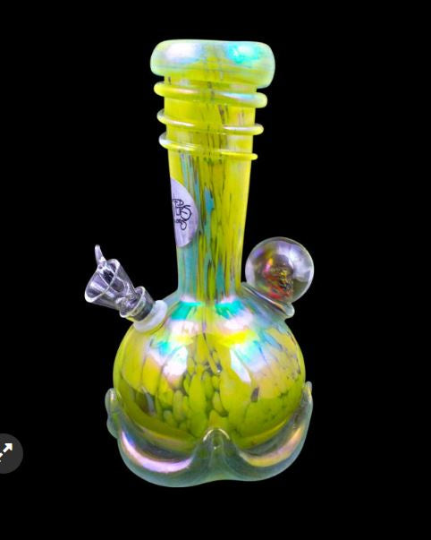 Twisted Sisters - 10" Vase w/Heavy Base & Wrap w/Ball Water Pipe RB10