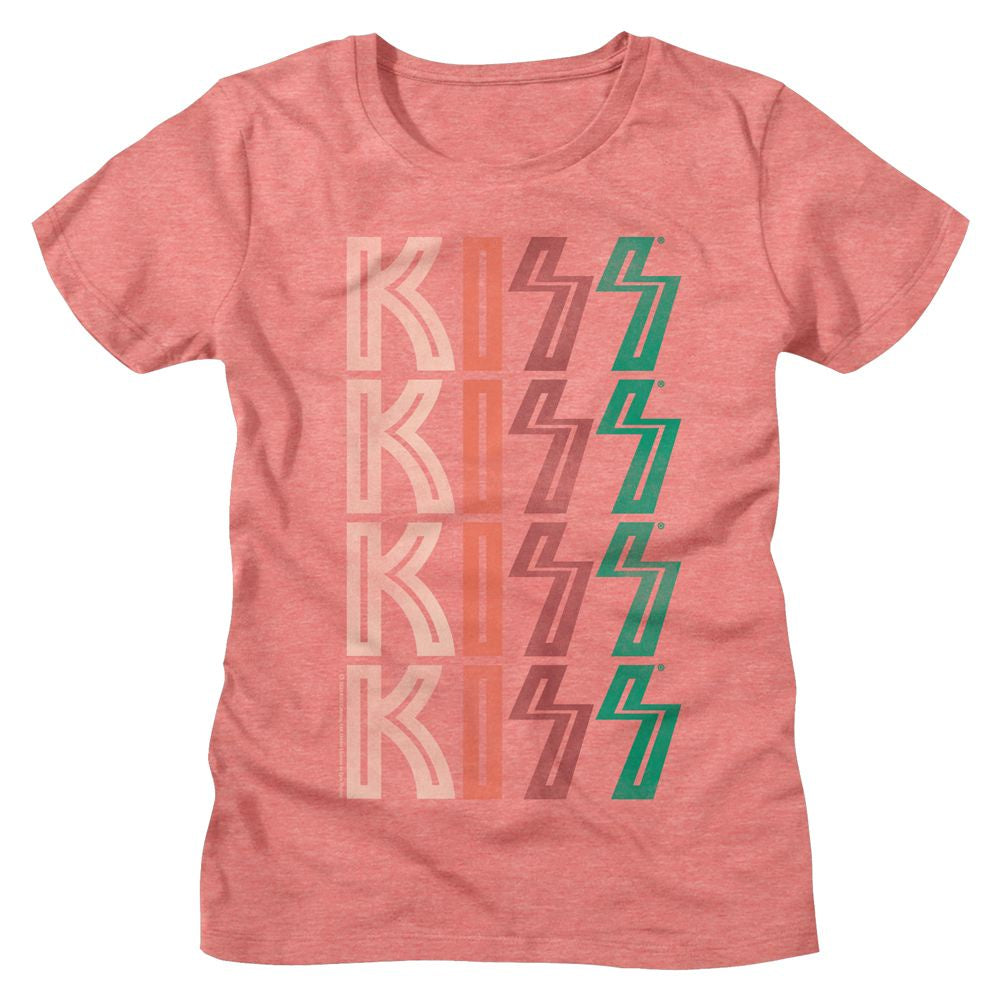 KISS Washed Out Logo  Ladies T-Shirt