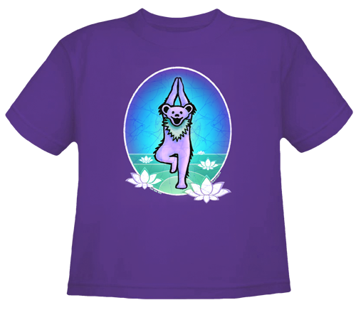 Grateful Dead Dancing Yoga Bear Kids T-Shirt