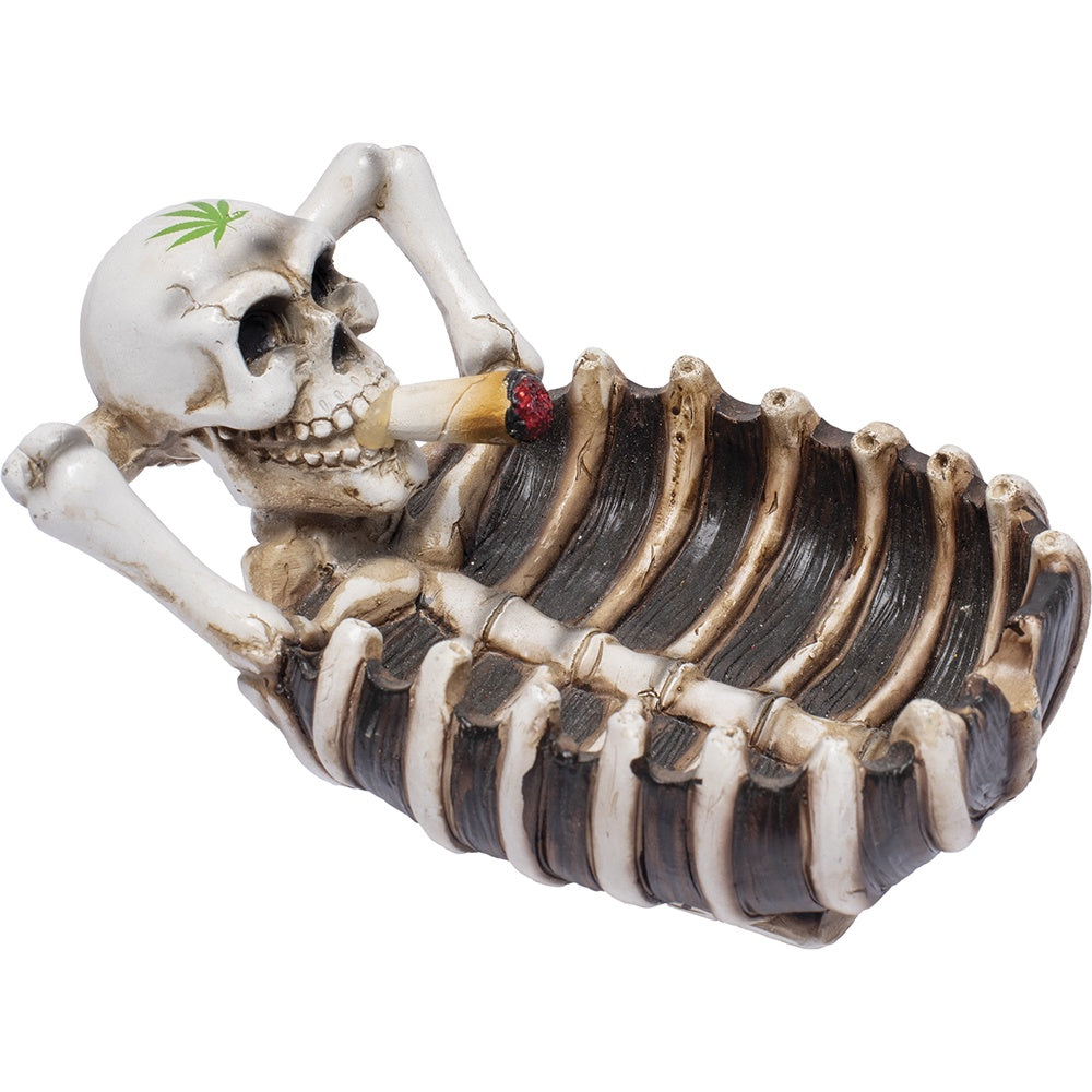 6" Stoned Skeleton Polystone Ashtray