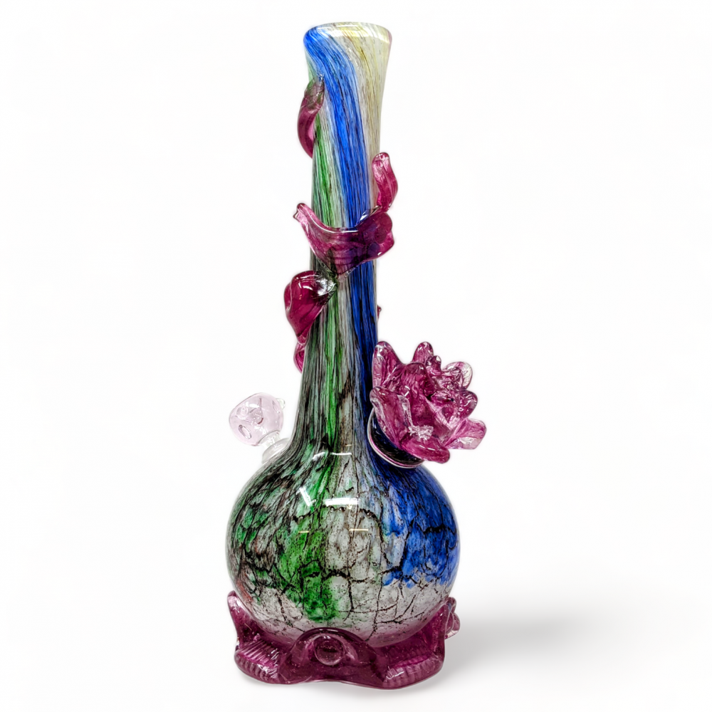 Skygate - High Point Glass 14" Rosy Blush Bloom Vine Water Pipe