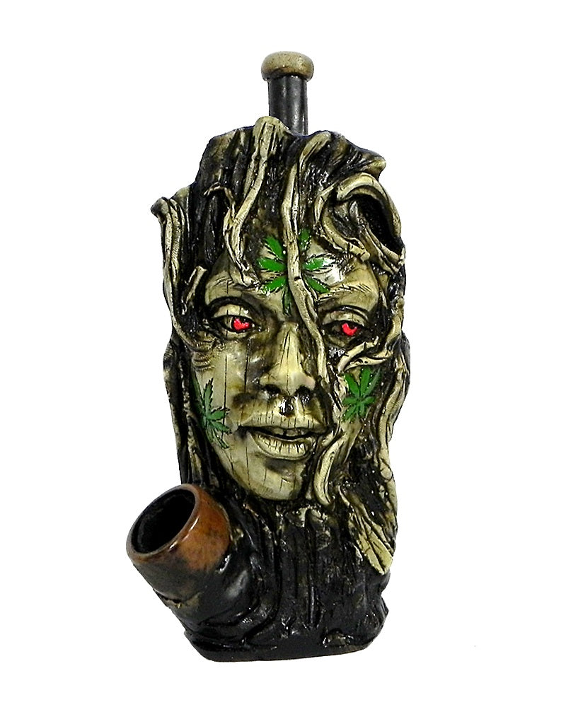 Handcrafted Resin Pipe - Leaf Face