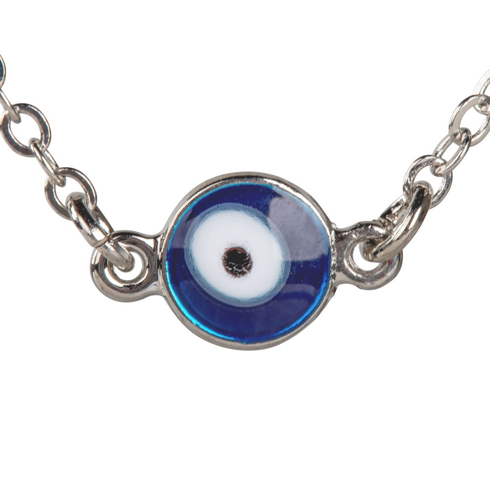 Evil Eye Adjustable Metal Necklace