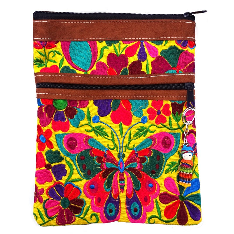 Pichincha - Nicole Embroidered Butterfly Inspired Passport Bag