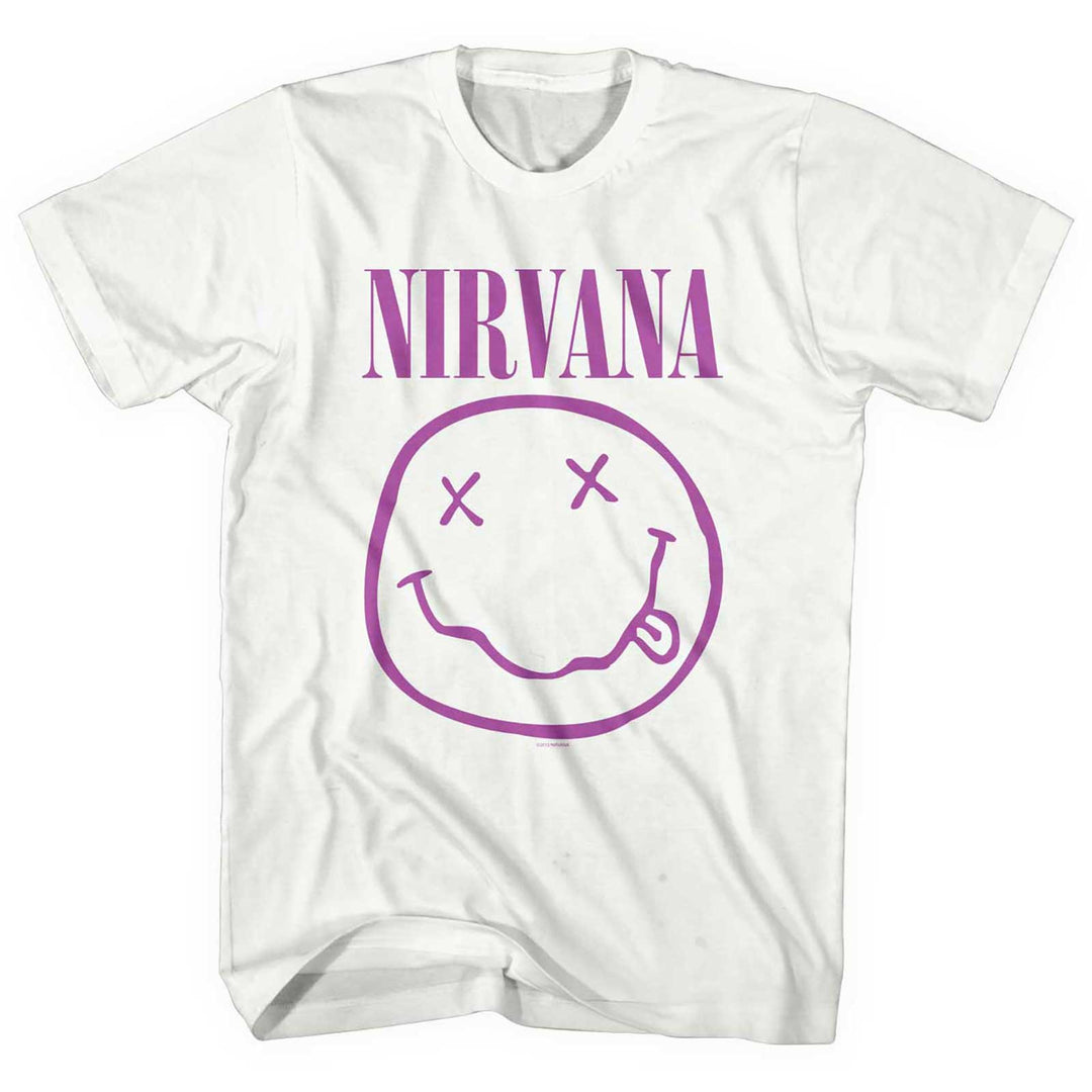 Nirvana Purple Smiley White T-Shirt