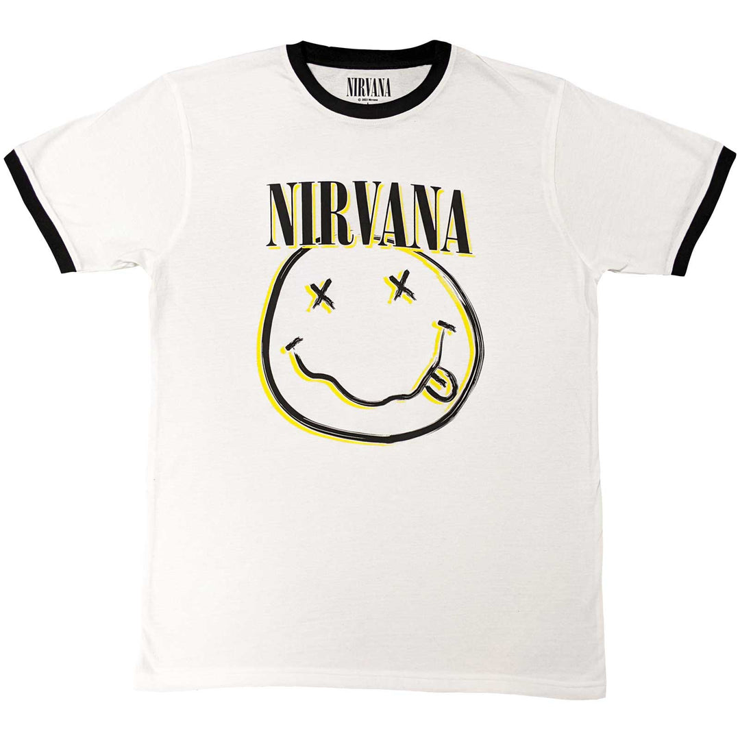 Nirvana Unisex Ringer T-Shirt - Double Happy Face