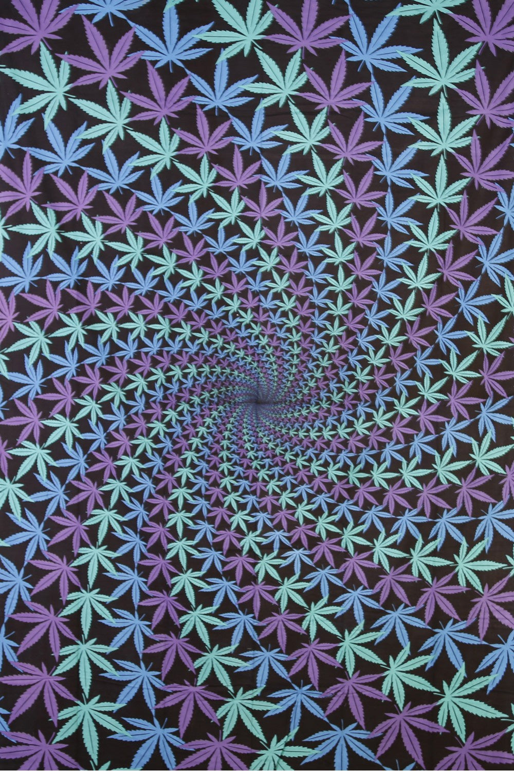 3D Night Leaf Spiral Tapestry