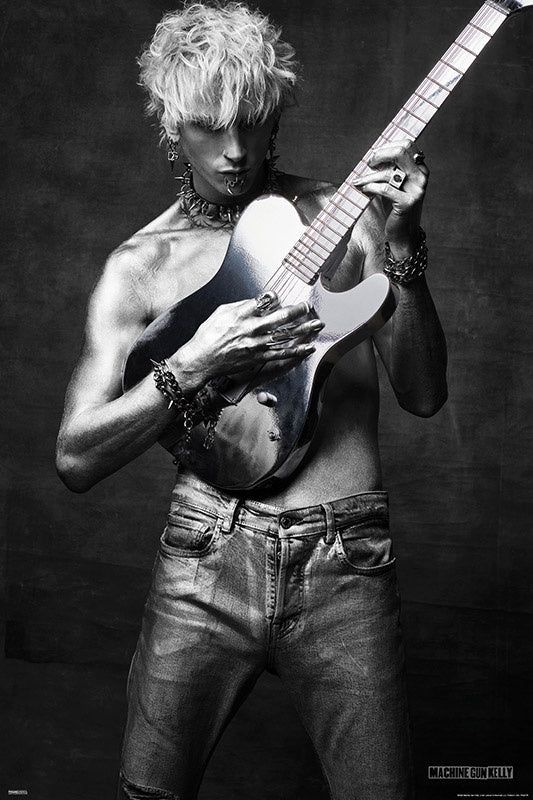 Machine Gun Kelly Shirtless Guitar Poster