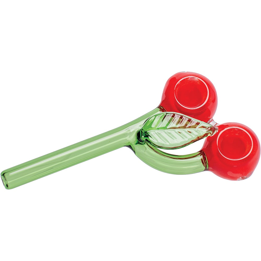 6" Double Cherry Glass Hand Pipe