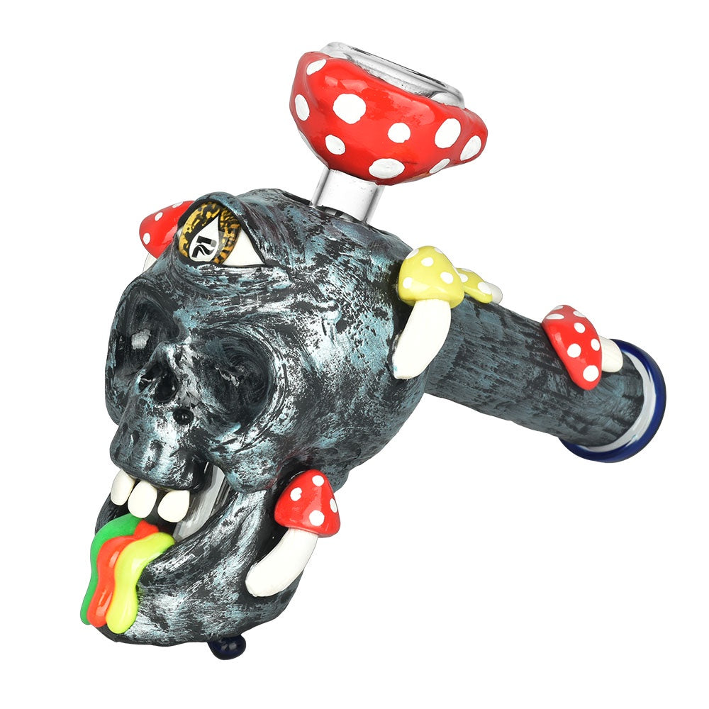 Pulsar Rainbow Puking Skull Bubbler Pipe | 8" | 19mm F