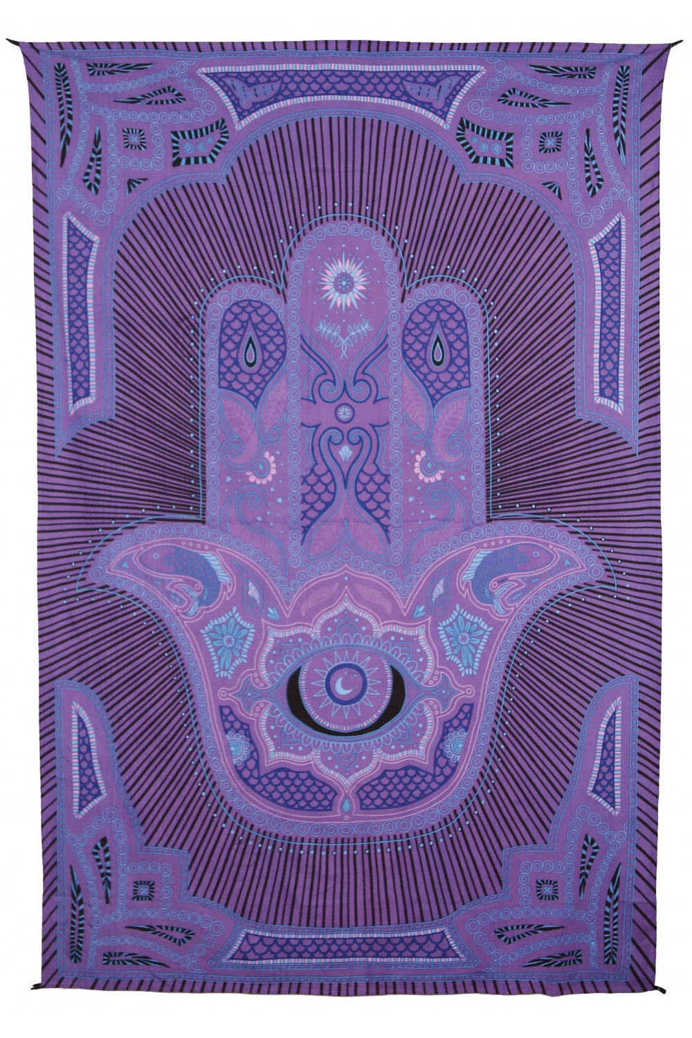 Purple Hamsa Hand Tapestry