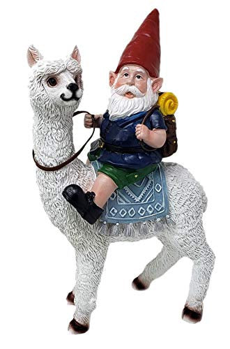 Funny Guy - Gnome Riding Llama Statue