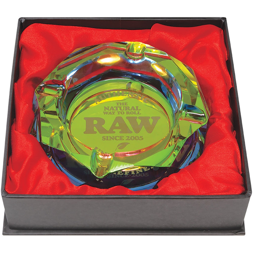 6" RAW Rainbow Glass Ash Tray