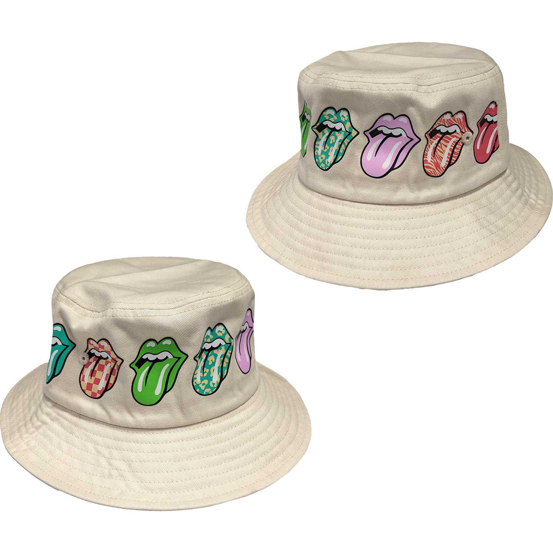 THE ROLLING STONES UNISEX BUCKET HAT: MULTI-TONGUE PATTERNS