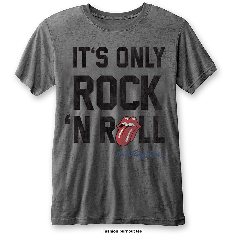 THE ROLLING STONES UNISEX T-SHIRT: IT'S ONLY ROCK N' ROLL (BURNOUT)