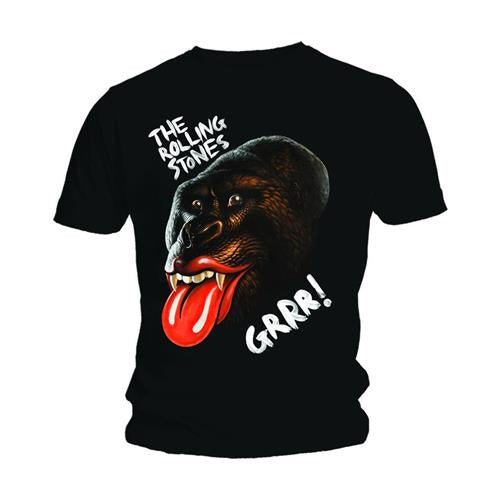 THE ROLLING STONES UNISEX T-SHIRT: GRRR BLACK GORILLA