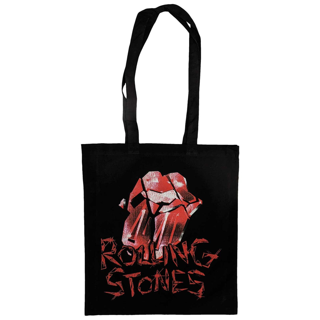 The Rolling Stones Tote Bag - Hackney Diamonds Cracked Glass Tongue
