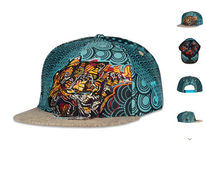 Android Jones Tiger Swallowtail V2 Woven Blue Snapback Hat