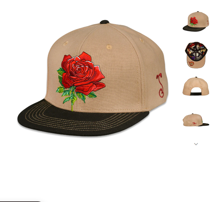 Stanley Mouse Red Rose Tan Snapback Hat