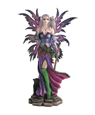 GSC - Purple Mystic Fairy w/Black Cat & Owl Statue