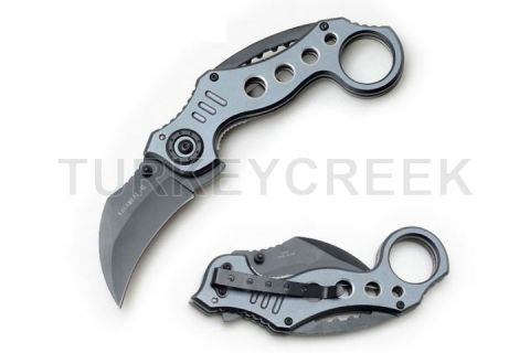 Karambit Tactical Action Assist Black Blade/Grey Handle 5" Closed