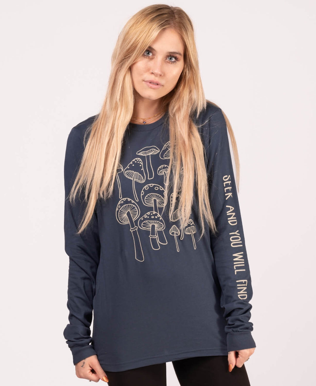 Mushrooms Long Sleeve Organic T-Shirt Unisex